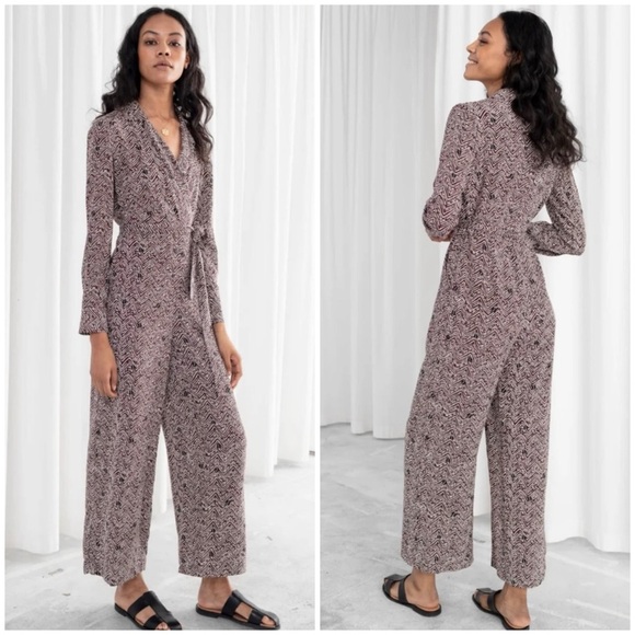 & Other Stories Wide Leg Jumpsuit Brown and Black Size 2 - Picture 2 of 13